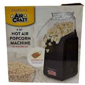 NIB NEW West Bend Air Crazy 4 QT Hot Air Popcorn Machine Maker w Measuring‎ Cup